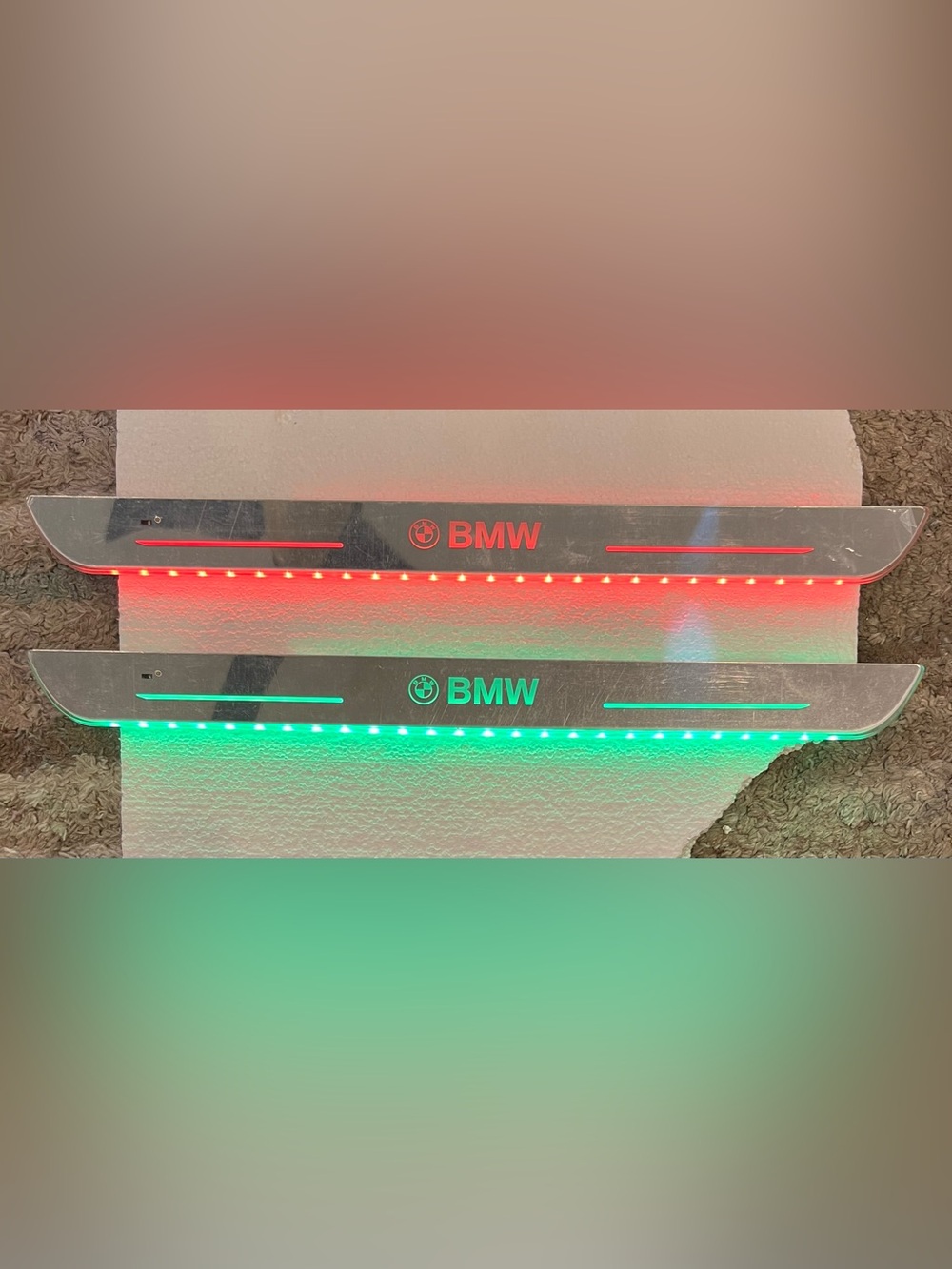 BMW LED Accent Door Sill Plates - Red & Green & Other Colors Illumination